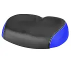 Широкое большое мягкое сиденье для велосипеда Grand Price из полиуретана с подкладкой, черный с синим