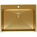 Стальная кухонная мойка Reflexion Iseo RX2265GD, брашированное золото