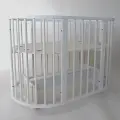 Круглая-овальная кроватка поперечный маятник Malika LOKI 9 в 1 Белый