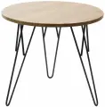 Журнальный стол Остин с металлическими черными опорами, круглый