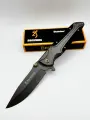 Складной туристический нож флиппер Browning, замок Liner Lock, рукоять G10, сталь 420