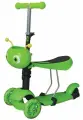 Самокат-каталка 5в1 зеленый, колеса светятся