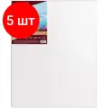 Комплект 5 шт, Холст на подрамнике BRAUBERG ART PREMIERE, 50х60см, грунтованный, 100% лен, среднее зерно, 190641