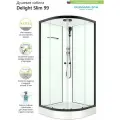 Душевая кабина Domani-Spa Delight Slim угловая 90х90 белая, черный профиль, низкий поддон, с функцией тропический душ