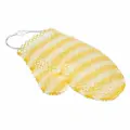 SUPRACOR Мочалка-рукавичка для тела, мягкая, жёлтая/БЕЛАЯ