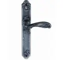 Ручка дверная на длинной планке Archie GENESIS FLOR BL. SILVER (PS), черн. серебро