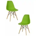 Стулья для кухни комплект 2 шт со спинкой СтулБержи EAMES DSW, деревянные ножки, фисташковый, пластиковый