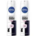 Nivea Дезодорант-спрей женский Черное и Белое Невидимый Clear,150 мл, 2 шт