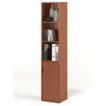 Стеллаж БАНГА-25 правый, вишня, с дверкой и отрытой полкой, (ВхШхГ) 177,2х36,8х32,6 см, ЛДСП