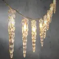 Светодиодная гирлянда Тающие Сосульки 100 см, 10 теплых белых LED ламп, прозрачный ПВХ, таймер, на батарейках, Edelman, 1167215