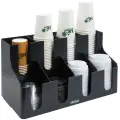 Черный 8-ти секционный барный органайзер для стаканов и крышек HOGA-COMP08BK