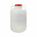 Канистра пластиковая 50л, бочка с ручками, белая с красной крышкой, для воды и сыпучих материалов