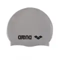 Шапочка для плавания arena Classic Silicone Cap 91662, silver/black