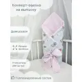 Конверт-одеяло демисезонное на выписку Зайчик с бантом, размер 90*90 см.