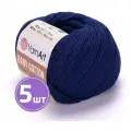 Пряжа для вязания крючком, спицами YarnArt Ярн Арт Ярнарт Baby cotton средняя, хлопок/акрил, цвет 459 чернила 5 шт. по 50 г, 165 м