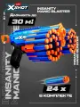 Большой игрушечный пистолет +24 мягкие пули, Бластер ZURU X-Shot Insanity Manic Blaster, игрушки для мальчиков, 3+, 36603 大型玩具枪 +24 软子弹冲击波 ZURU X-Shot 疯狂狂躁爆能男孩玩具 3+ 36603