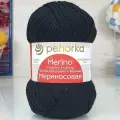 Пряжа Пехорка мериносовая 02 черный (10 мотков)