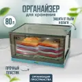 Ящик для хранения Solmax, коробка для вещей с колесами с крышкой 58х42х34 голубой