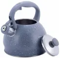 Чайник 2л из нержавеющей стали со свистком и нейлоновой ручкой Kamille серый мрамор
