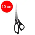 Комплект 10 шт, Ножницы STAFF Basic 210 мм, чёрные, ПВХ чехол с европодвесом, 235460