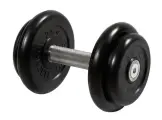 Гантель профессиональная BARBELL DB-75384 рифленая ручка, обрезиненные диски, 8.5 кг, черная