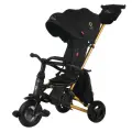 QPlay NOVA Plus, детский трехколесный велосипед от 10 месяцев до 3-4 лет, цвет Black Gold (складной руль)