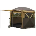 Шатер автоматический шестиугольный 300х300х225см, цвет хаки, 1 вход, дуги стекловолокно, 14 кг. MIMIR2905-S