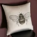 Подушка декоративная, Kuchenland, 45х45, вельвет, молочная, Шмель, Bugs