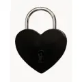 Свадебный замок сердце с ключом с индивидуальной гравировкой, черный