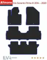 Коврики в салон автомобиля ЭВА Allmone для Kia Sorento Prime 3 (UM) 2014 - 2020 задний цельный, черные с синим кантом, 4шт. / Киа Соренто Прайм 3