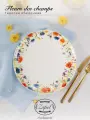 Тарелка обеденная Zapel Fleurs des champs 26,8см, фарфор, белая с цветами