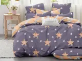 Постельное белье семейное поплин Cleo MAKO POPLIN, звездочки, наволочки 50x70 и 70x70
