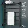 Полотенцесушитель Водяной Onix, модель Classic Plus Black Left 600x800, Лесенка с боковым подключением слева, Черный матовый, полный комплект