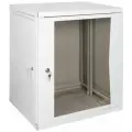 Кддс Настенный разборный шкаф 19, 6U, стеклянная дверь, 600x450, серый УТ000001763