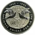Доминиканская Республика 1 песо 1995 г. (50 лет ООН) (Ag) (Proof)
