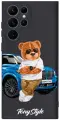Черный силиконовый чехол для Samsung Galaxy 22 Ultra Tony Style с машиной