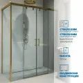 Душевой уголок GWMPSLRC865 75x125 см, цвет фурнитуры бронзовый, стекло выбеленное закаленное 8/6 мм
