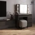 Туалетный столик с зеркалом, подсветкой и ящиками Sura HomeGrad, 900х1360х400, графит