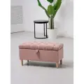 Пуф с коробом для хранения на ножках 110Lux Brendoss, пуфик с ящиком, банкетка, цвет розовый, износостойкий велюр