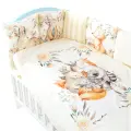 Комплект бортики в кроватку для новорожденных для мальчика и девочки Лесные друзья, Золотой Гусь