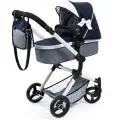 Детская Коляска для кукол Bayer Pram Neo Vario (сине-серая) 18481AB