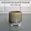 Керамический горшок для суккулентов и кактусов / Керамический горшок для цветов. Синий