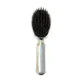 KOH-i-NOOR Щетка для волос с комбинированной щетиной, большая овальная, цвет серебристый металлик - модель 7118KK SPAZZOLA OVALE GRANDE RICCIO MISTO - Metalli - Silver