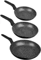 SATOSHI Стоун Набор сковород литых 3пр, d20, 24, 28см, антипригарное покрытие Мрамор