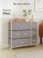 Комод Leset Ноа 7 ящиков, каркас Белый, ящики Светло-серые