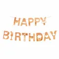 Гирлянда бумажная Волна веселья Happy Birthday Цвет розовое золото Металлик, 200 см