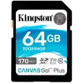 Карта памяти Kingston SDXC 64GB Canvas Go Plus UHS-I U3 V30 70/170Mb/s