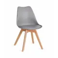 Стул TULIP (mod. 73-1) / 2 шт. в упаковке дерево/пластик/экокожа, 47,5x55x80 см, Серый (Grey) (Комплект из 2 шт.)