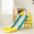 Горка детская пластиковая с баскетбольным кольцом. Астронавт, Для детей 1 -4 лет. (цвет желтый)