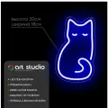 Светильник декоративный Неоновая вывеска  Кот  30см х 18см